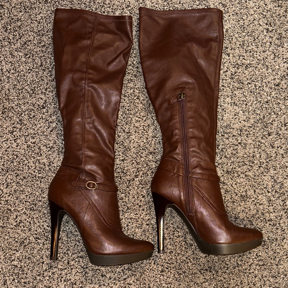 Nine West Brown Knee-High Leather Boots NWOT